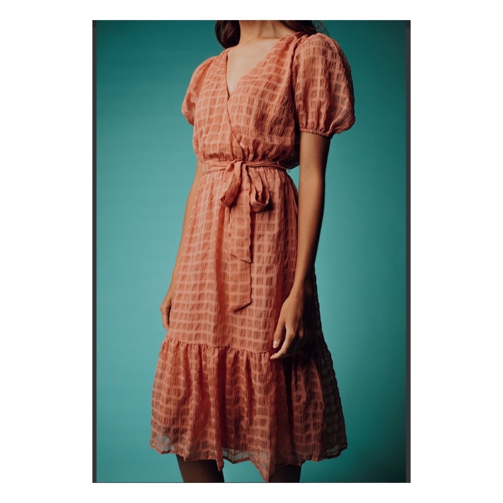 Clad & Cloth Simple Beaut puff sleeve midi dress